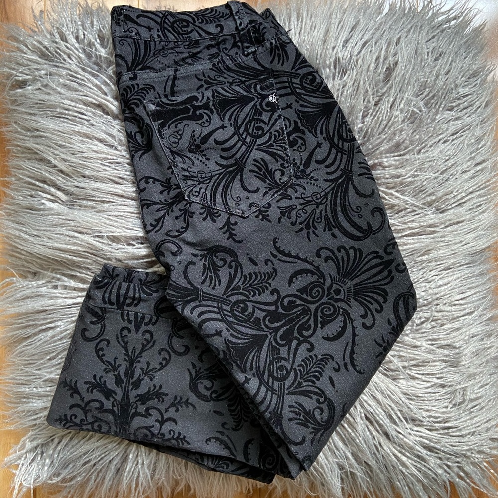 Rachel Roy Velvet Printed Skinny Jeans